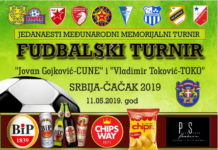 Počinje tradicionalni turnir “Jovan Gojković – Cune i Vladimir Toković – Toko“