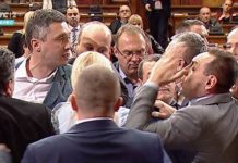 Haos u Skupštini Srbije: Obradović i Martinović umalo se potukli, Parezanović držao sugrađanina (FOTO)