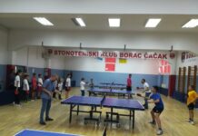 Stonoteniski klub Borac ugostio srpske olimpijce Jevtovića i Miloševića