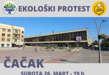 U subotu ekološki protest na Gradskom trgu u Čačku