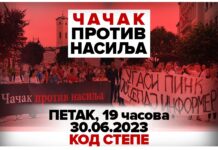 Dveri: Puna podrška drugom protestu “Čačak protiv nasilja“