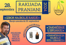Treadicionalna “Rakijada“ u Pranjanima 28. septembra