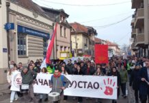 U Čačku sutra protestna šetnja do Policijske uprave i Javnog tužilaštva