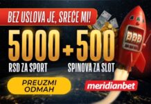 500 spinova + 5.000 dinara za početak avanture – to može samo Meridian